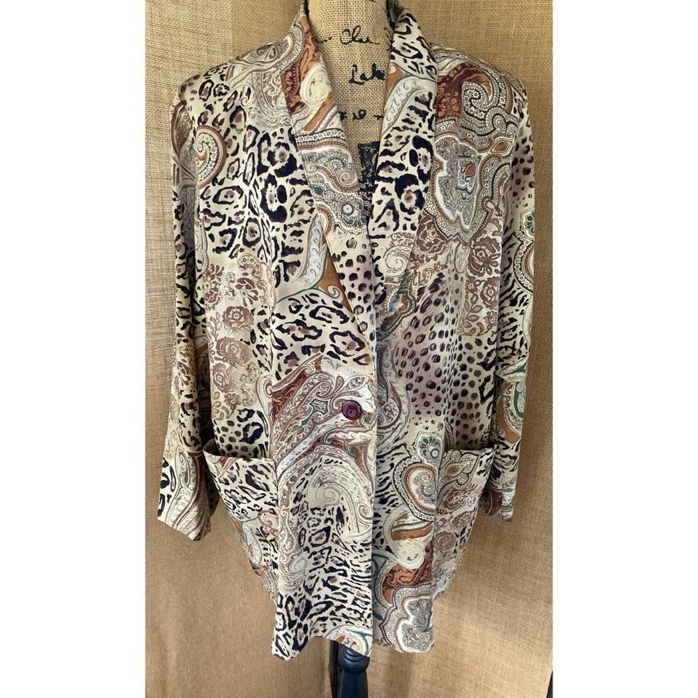 TROPICS Women's Polyester Single Button Jacket Size XL Pockets EXCELLENT